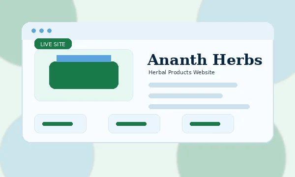 Ananth Herbs website preview